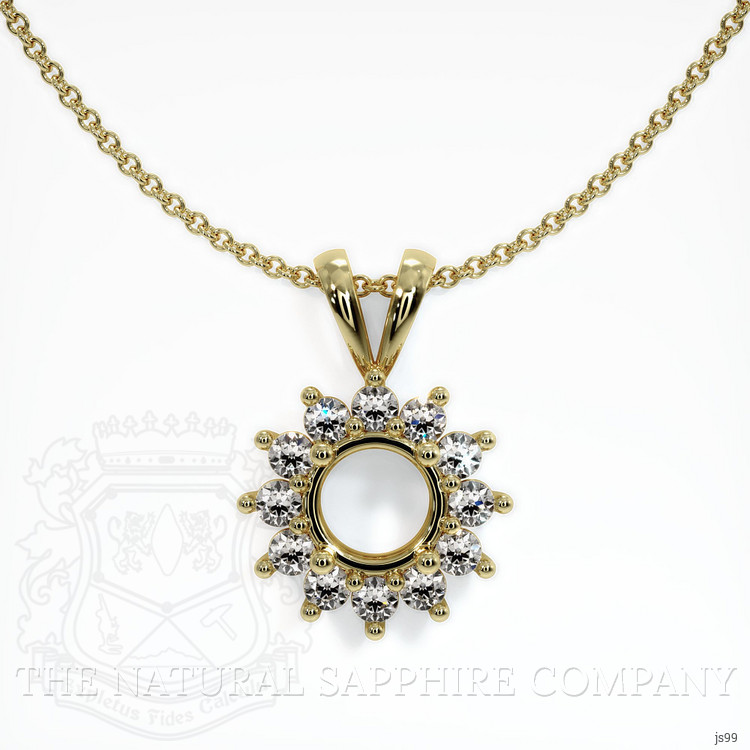 10K Yellow Gold Halo Pendant Setting