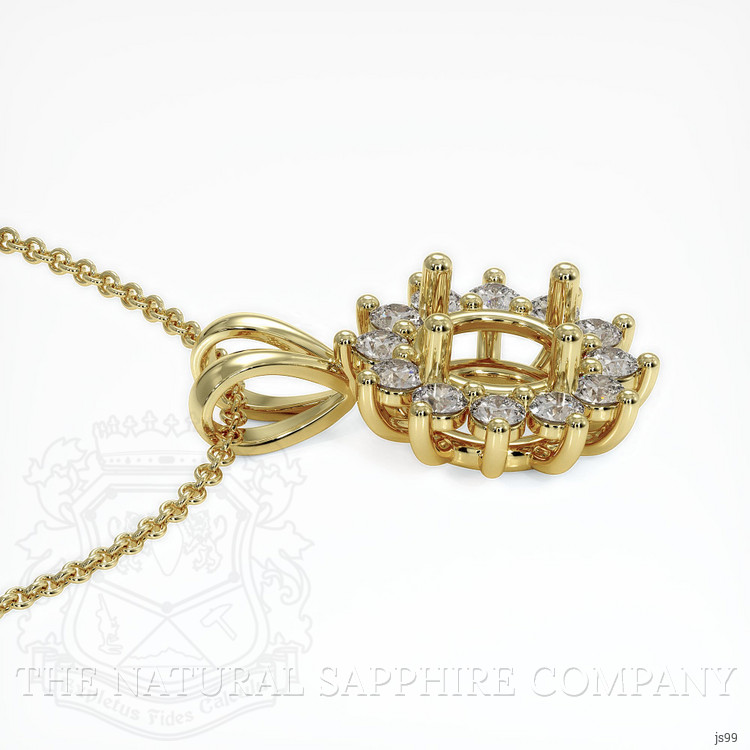 10K Yellow Gold Halo Pendant Setting