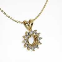 14K Yellow Gold Halo Pendant Setting Image