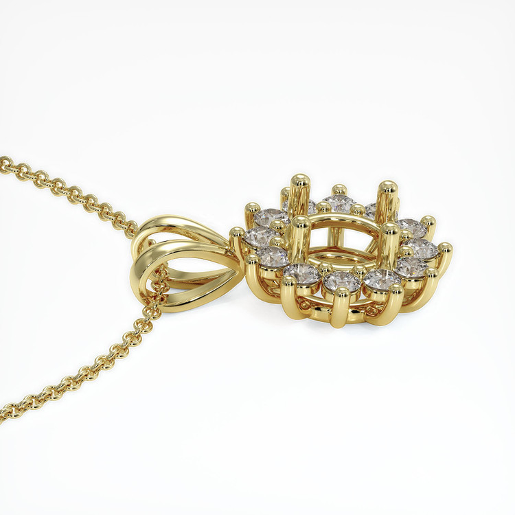 14K Yellow Gold Halo Pendant Setting