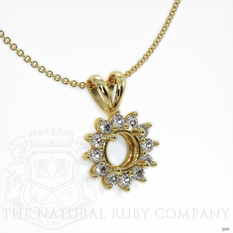 18K Yellow Gold Halo Pendant Setting