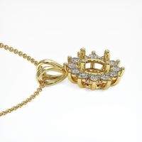 18K Yellow Gold Halo Pendant Setting Image