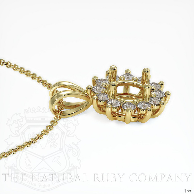 18K Yellow Gold Halo Pendant Setting