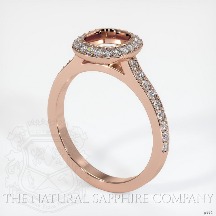 14K Rose Gold Pave Ring Setting