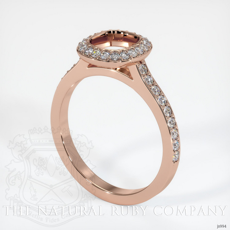 14K Rose Gold Pave Ring Setting