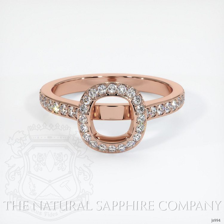 14K Rose Gold Pave Ring Setting