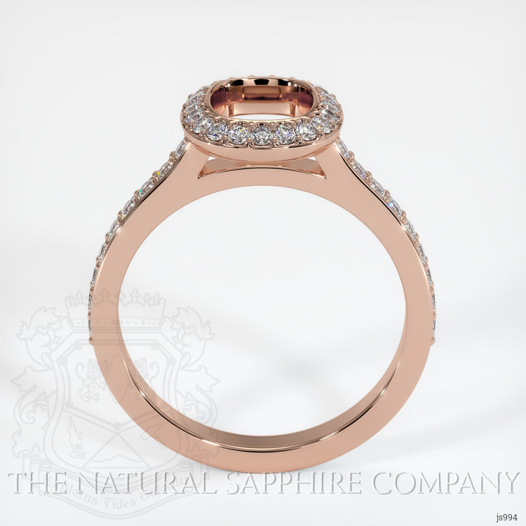 14K Rose Gold Pave Ring Setting