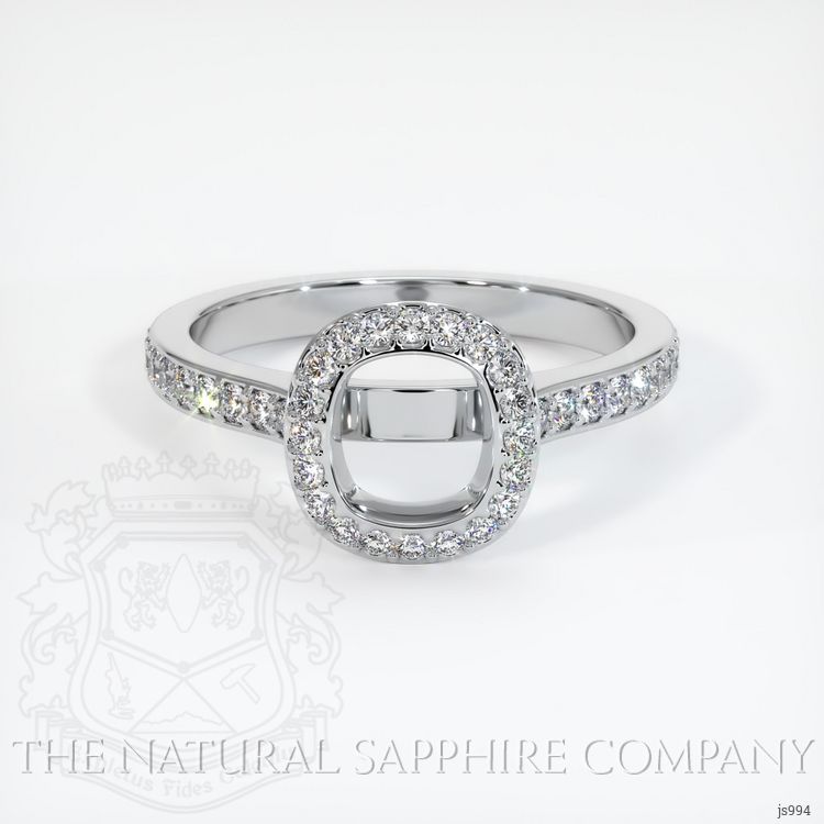 14K White Gold Pave Ring Setting
