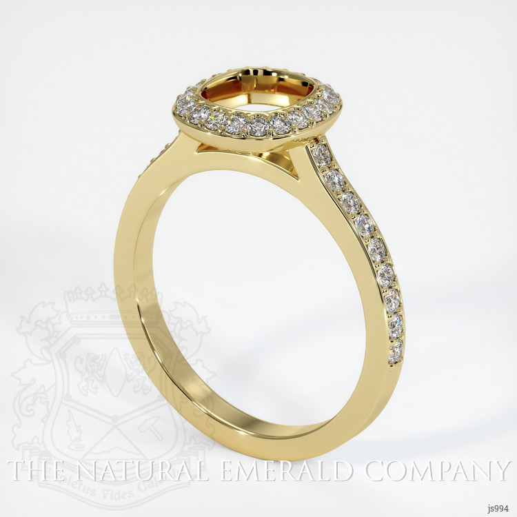 Pave Emerald Ring 2.32 Ct., 18K Yellow Gold