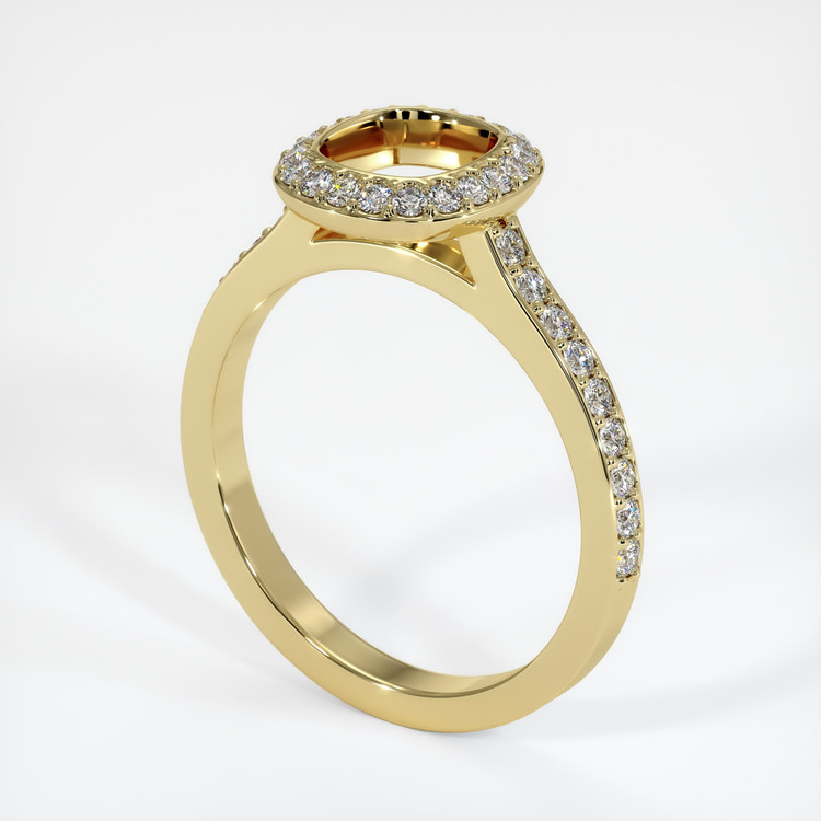 18K Yellow Gold Pave Ring Setting