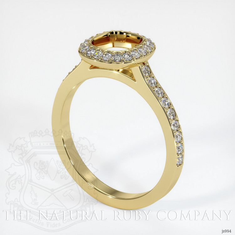 18K Yellow Gold Pave Ring Setting