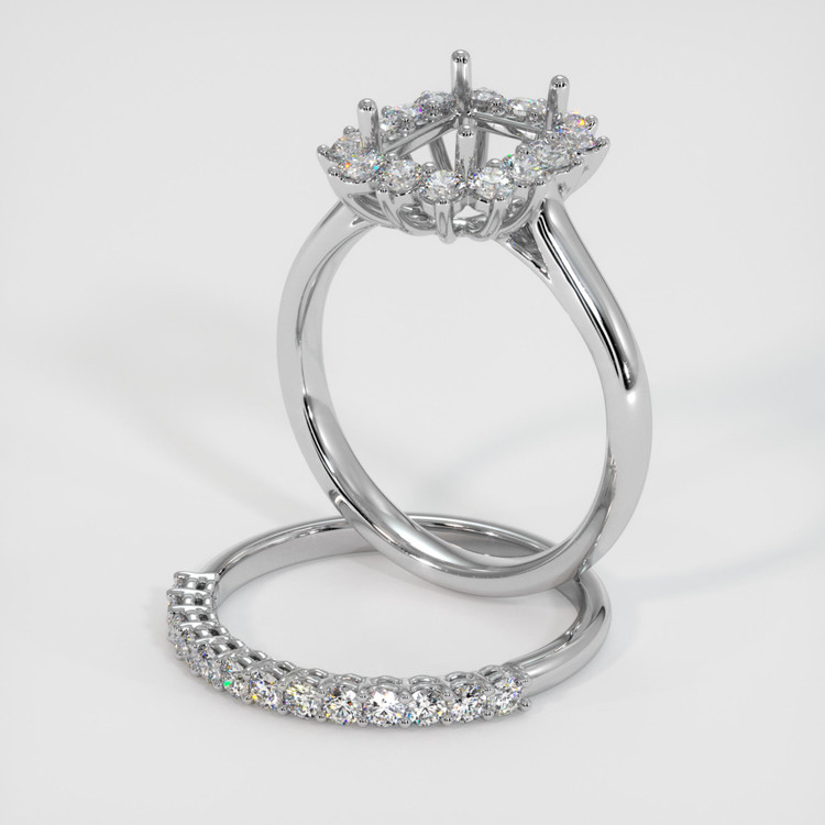 Platinum 950 Halo Ring Setting