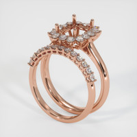 14K Rose Gold Halo Ring Setting Video