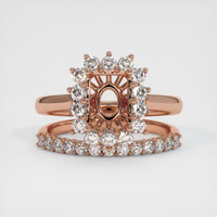 14K Rose Gold Halo Ring Setting Image