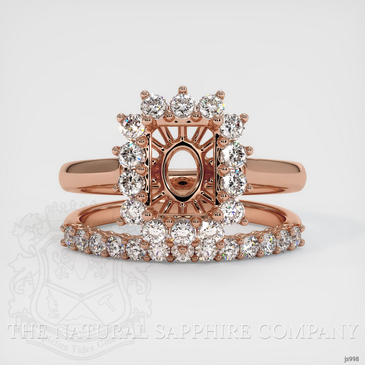14K Rose Gold Halo Ring Setting
