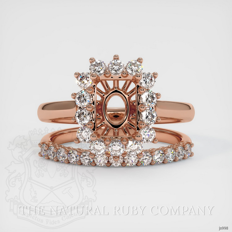 14K Rose Gold Halo Ring Setting