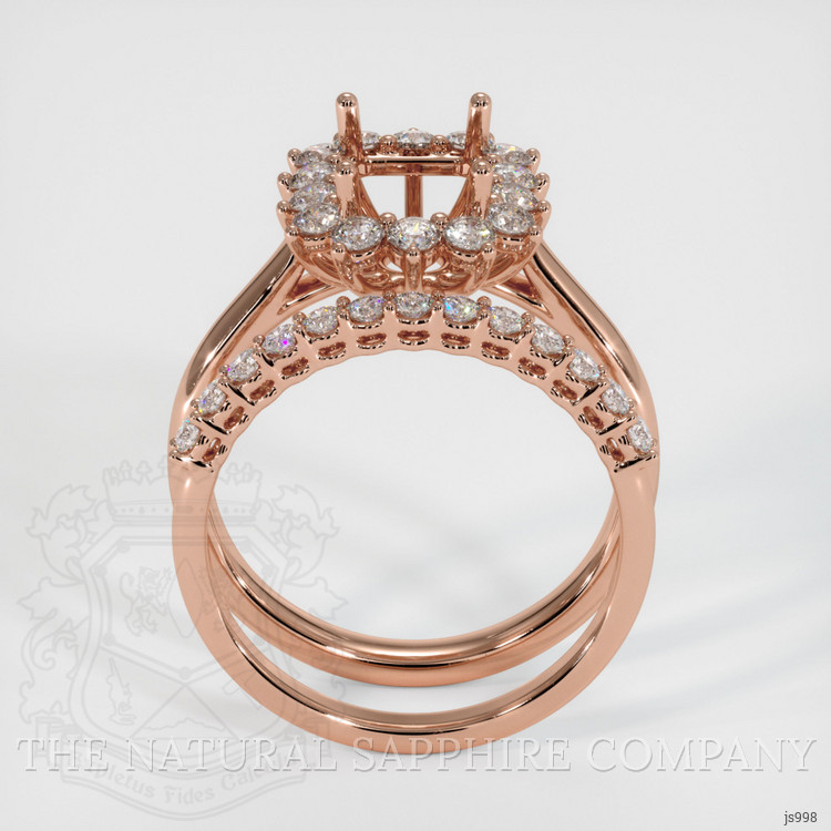 14K Rose Gold Halo Ring Setting