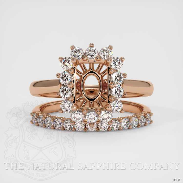 18K Rose Gold Halo Ring Setting