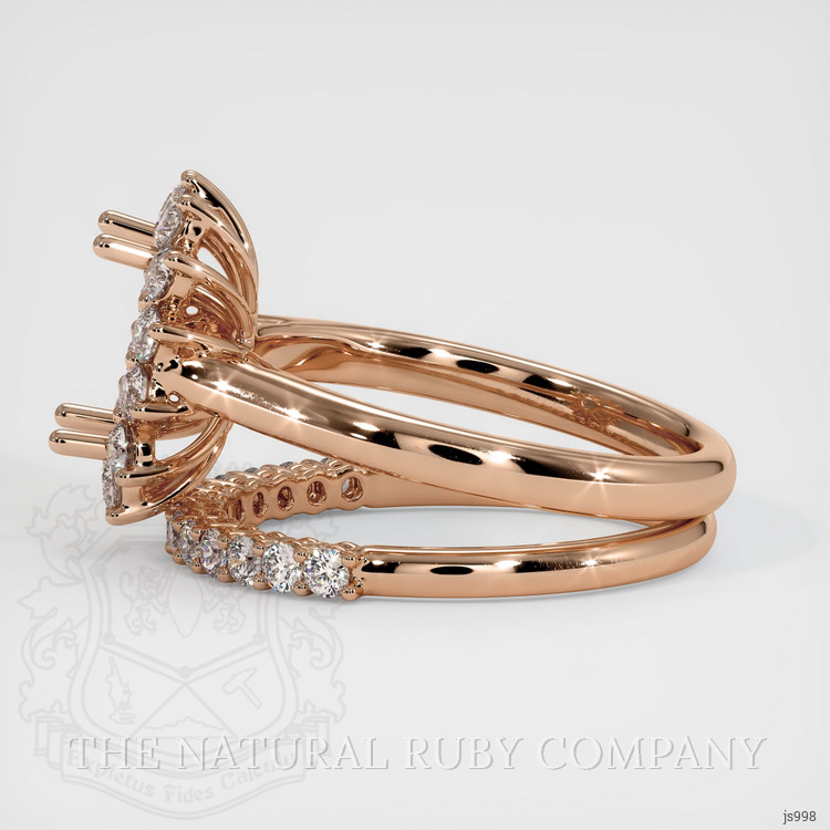 18K Rose Gold Halo Ring Setting
