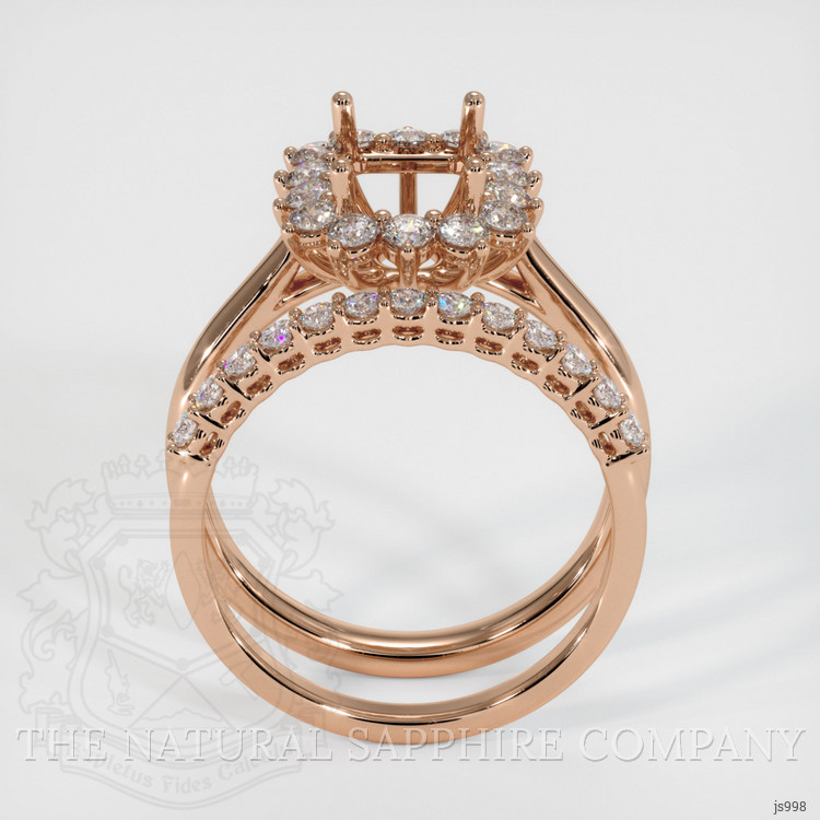 18K Rose Gold Halo Ring Setting