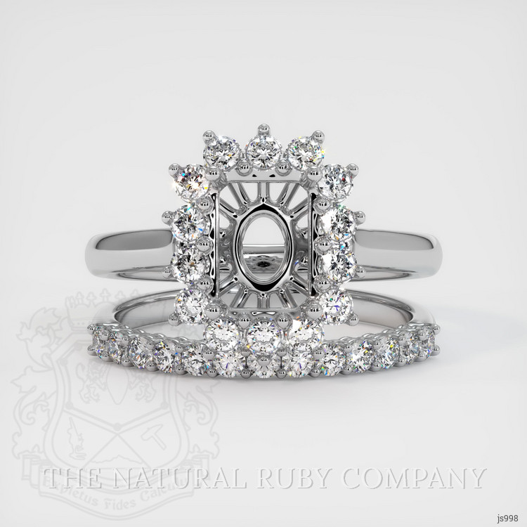10K White Gold Halo Ring Setting