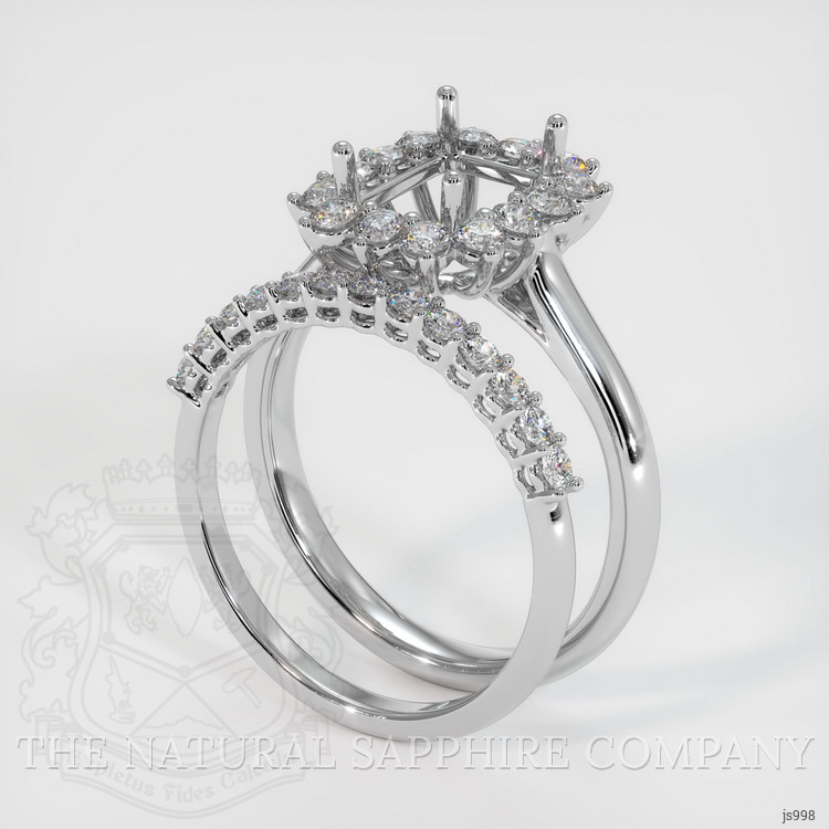 14K White Gold Halo Ring Setting