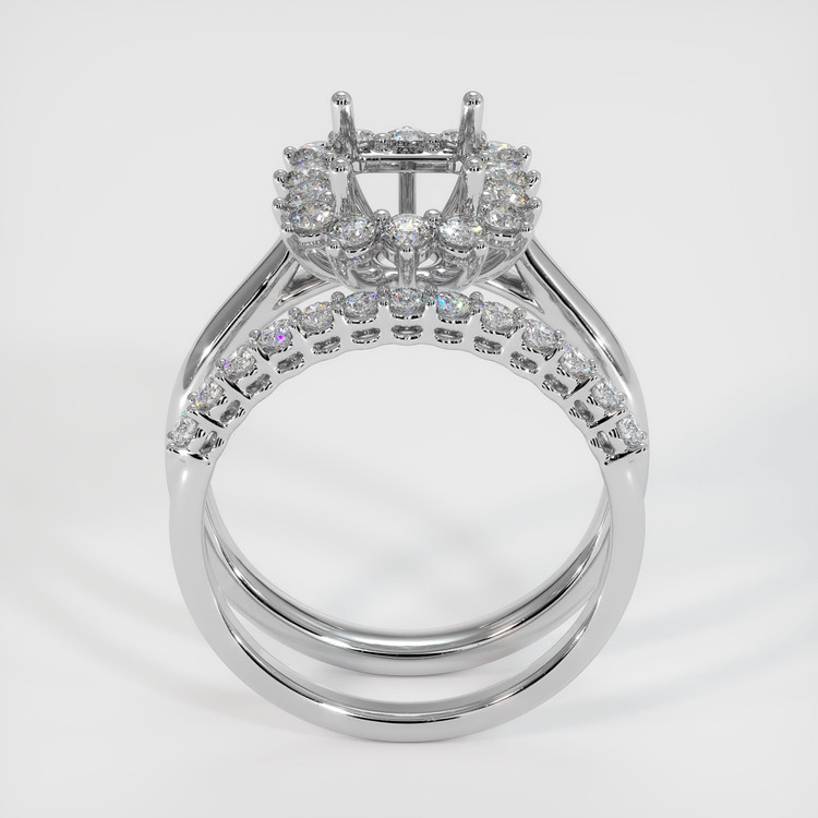 14K White Gold Halo Ring Setting