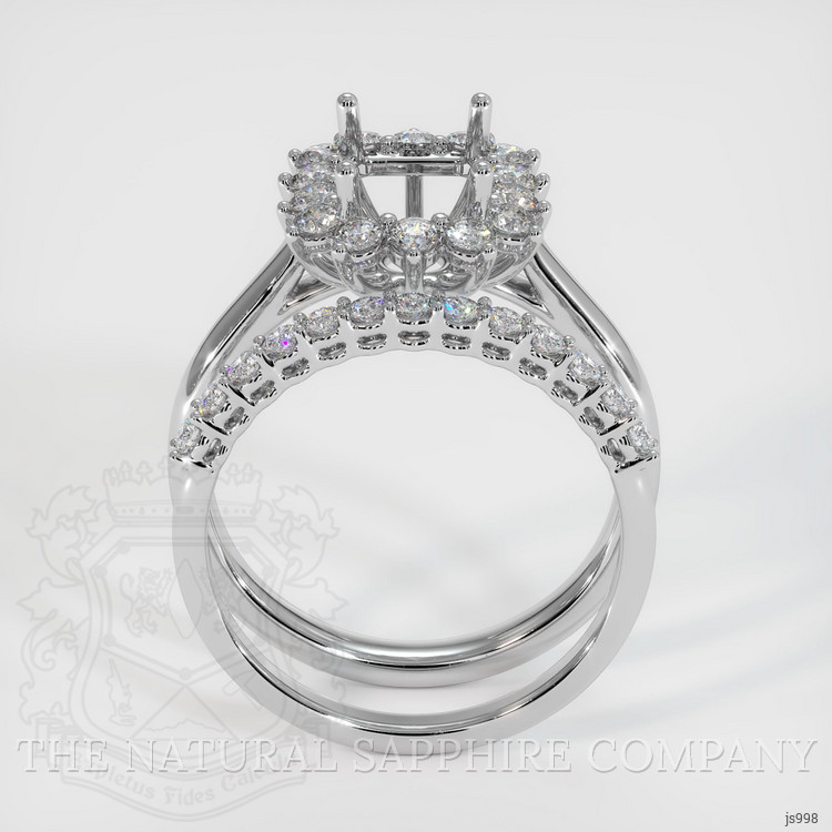 14K White Gold Halo Ring Setting
