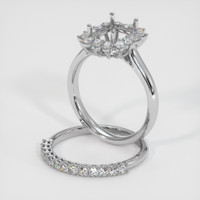 14K White Gold Halo Ring Setting Image