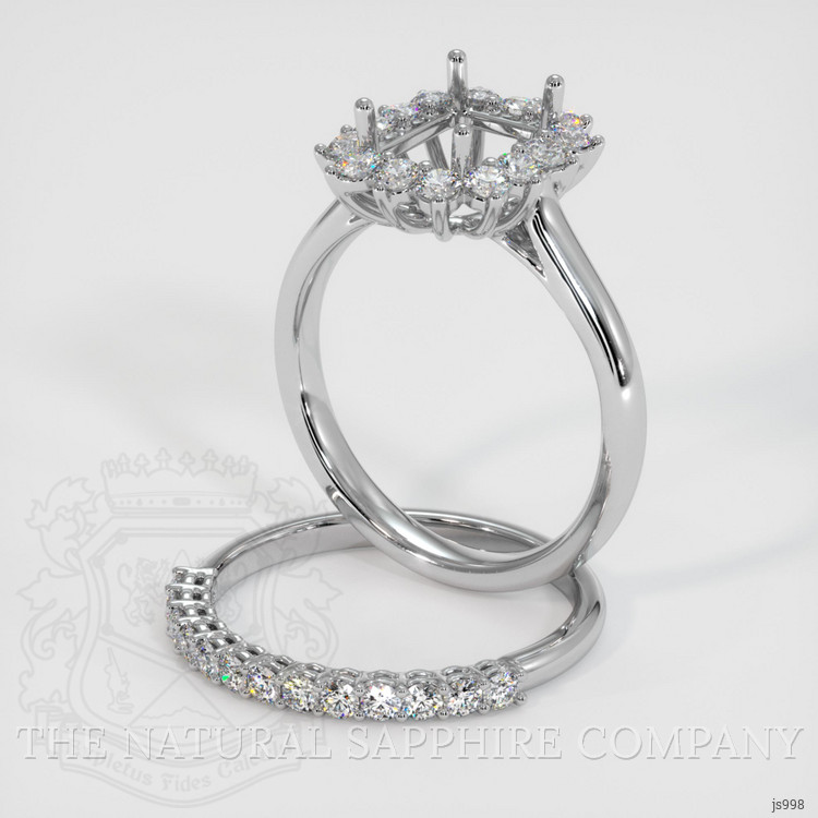 14K White Gold Halo Ring Setting