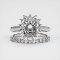 18K White Gold Halo Ring Setting Image