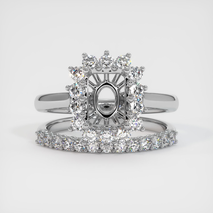 18K White Gold Halo Ring Setting