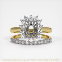14K White & Yellow Halo Ring Setting Image