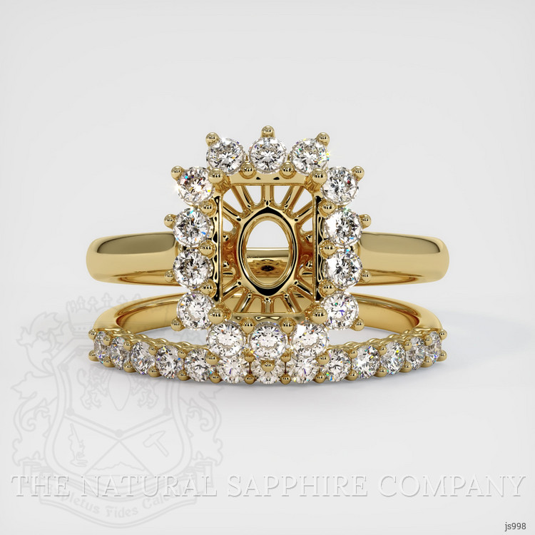 10K Yellow Gold Halo Ring Setting