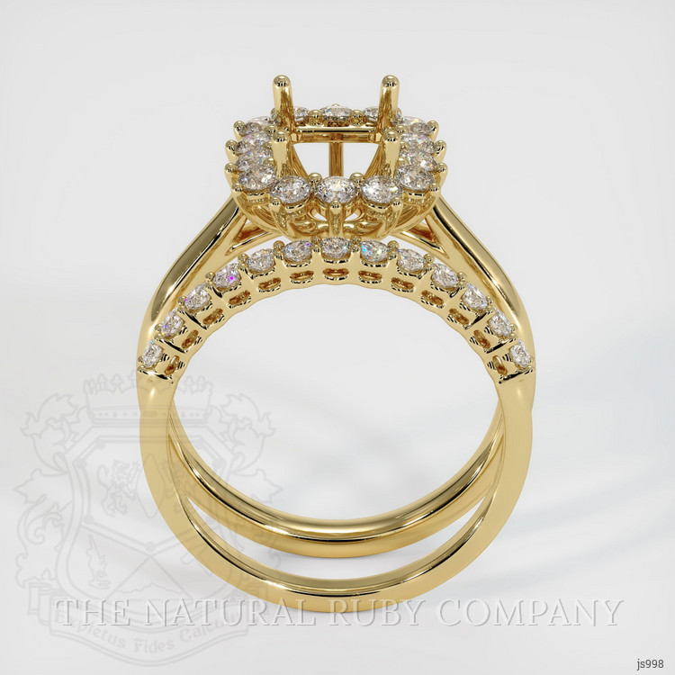 10K Yellow Gold Halo Ring Setting