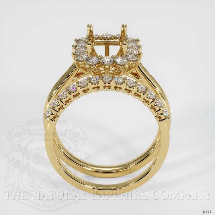 10K Yellow Gold Halo Ring Setting