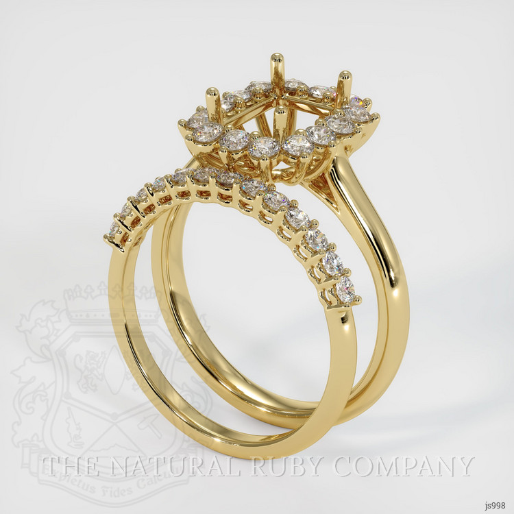 14K Yellow Gold Halo Ring Setting
