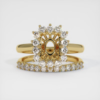 14K Yellow Gold Halo Ring Setting Image
