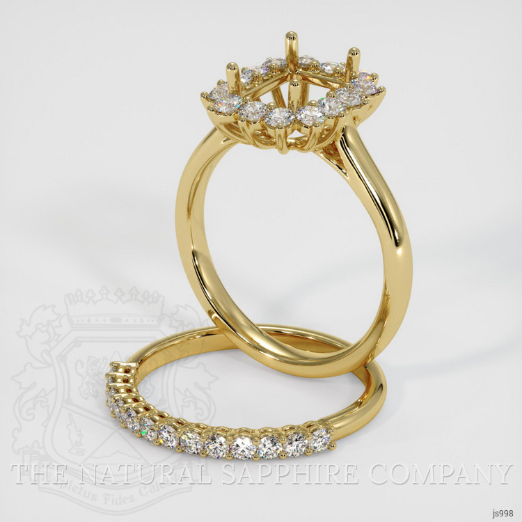 14K Yellow Gold Halo Ring Setting