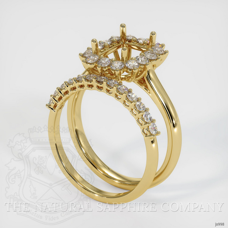 18K Yellow Gold Halo Ring Setting