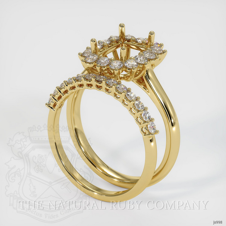 18K Yellow Gold Halo Ring Setting