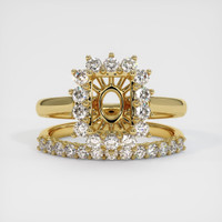 18K Yellow Gold Halo Ring Setting Image