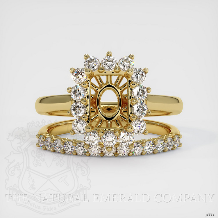 18K Yellow Gold Halo Ring Setting