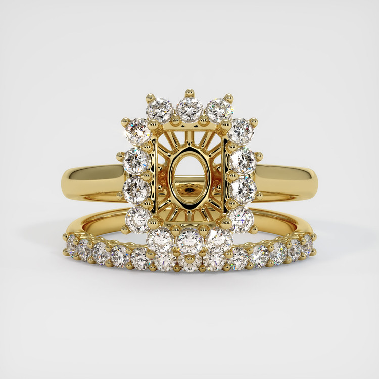18K Yellow Gold Halo Ring Setting