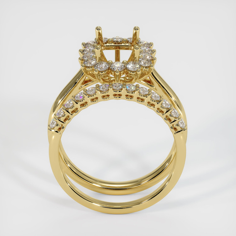 18K Yellow Gold Halo Ring Setting
