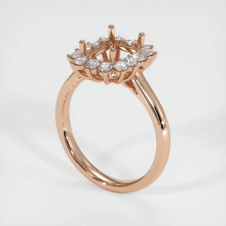 18K Rose Gold Antique Style Ring Setting