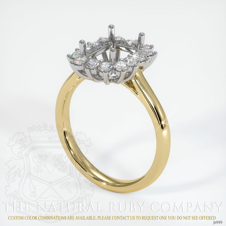 14K White & Yellow Antique Style Ring Setting