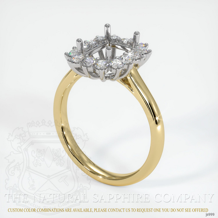 14K White & Yellow Antique Style Ring Setting