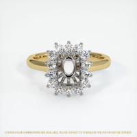 14K White & Yellow Antique Style Ring Setting Image