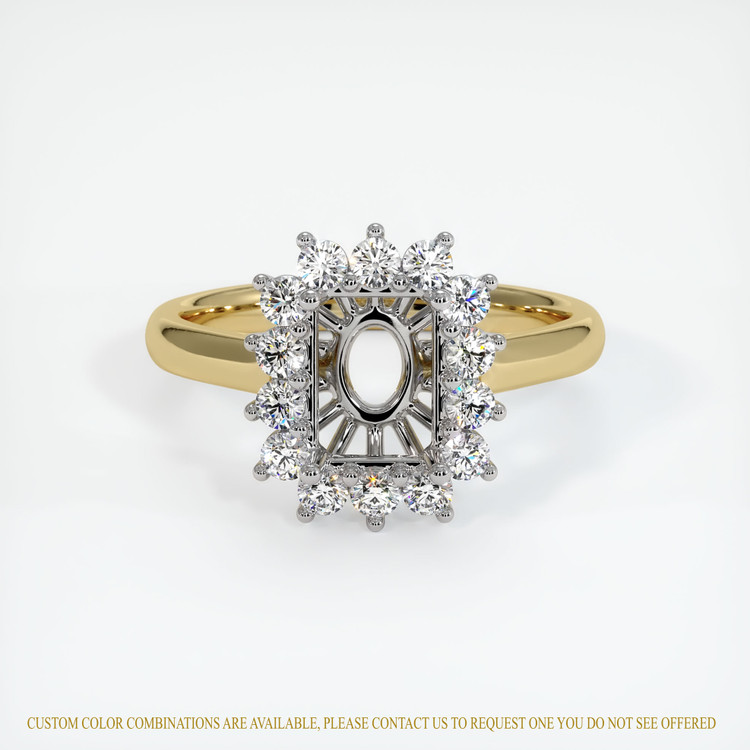 14K White & Yellow Antique Style Ring Setting